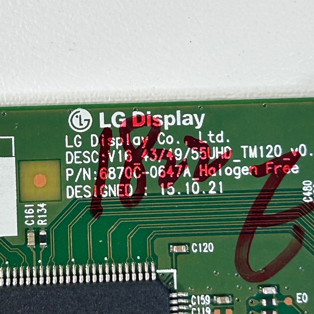 LG Display T-Con Board 6870C-0647A V16 43/49/55UHD TM120 v0.1 TV Part - Picture 3 of 4